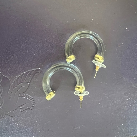 Lucite Acrylic Hoop Earrings - Picture 5 of 10